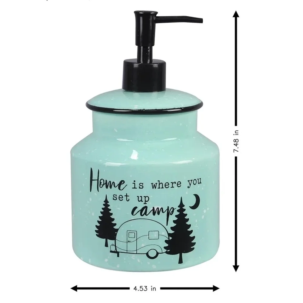 Young's Incorporated‎ Home Is Where You Set Up Camp Ceramic Soap Dispenser Large